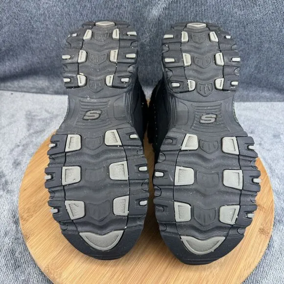 Skechers Womens D lites Gleeful Size 11 Boots Black Fur Lined Ankle Winter Snow