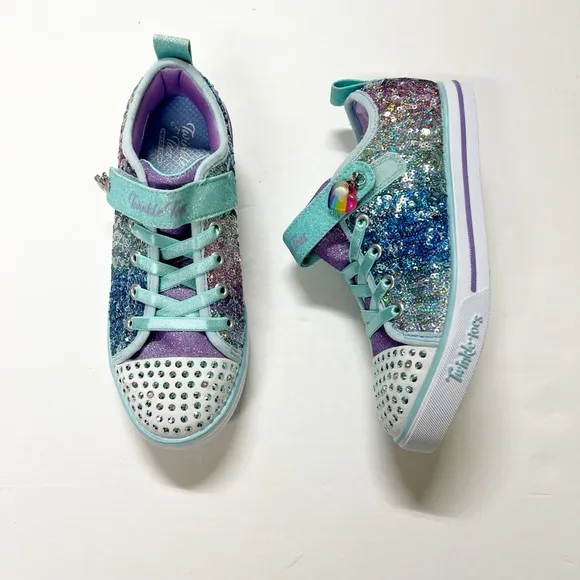 Sketchers Girls Twinkle Toes Sparkle Lite Sequins So Bright Light Up Shoes