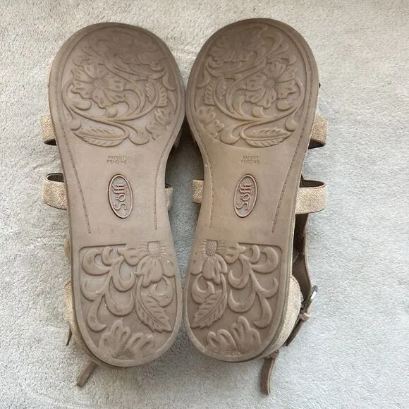 Sofft Ephie Desert Tan Suede Flat Sandals Women 8.5 M Comfort Gladiator Casual