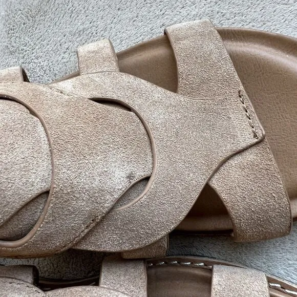 Sofft Ephie Desert Tan Suede Flat Sandals Women 8.5 M Comfort Gladiator Casual