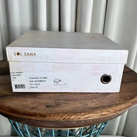 Sol Sana Eddie SS Harness Zipper Boot in Coffee, Euro Size 37/US 6. In Box, NWT!