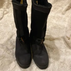 SOREL black tall pull on winter wool boots size 8.5
