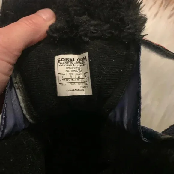Sorel Blue &amp; Red Winter Snow Boots Size 9