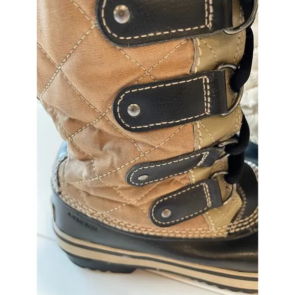 Sorel Boots Women's Size 6 Tofino Faux Fur Lined Mid-Calf Waterproof Tan Black
