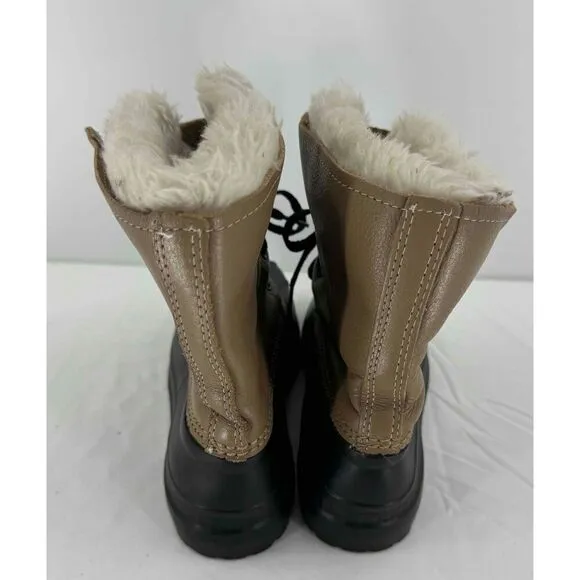 Sorel Brown Lace Up Shearling Lining Duck Boots Unisex SZ 4