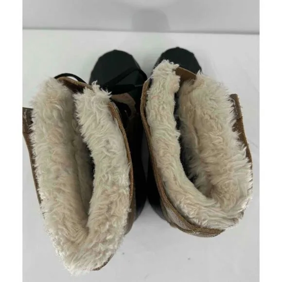 Sorel Brown Lace Up Shearling Lining Duck Boots Unisex SZ 4