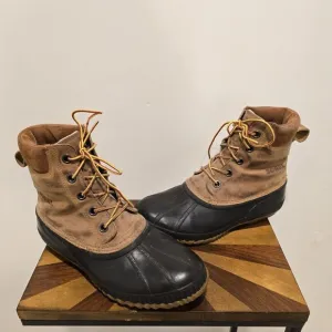 Sorel Cheyanne Waterproof Winter Duck Boots 10 M Mens Brown Leather Insulated