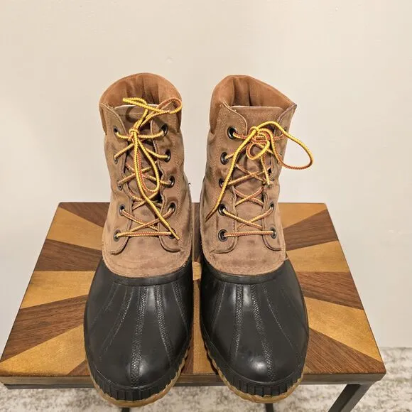 Sorel Cheyanne Waterproof Winter Duck Boots 10 M Mens Brown Leather Insulated