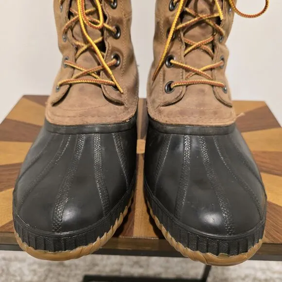 Sorel Cheyanne Waterproof Winter Duck Boots 10 M Mens Brown Leather Insulated