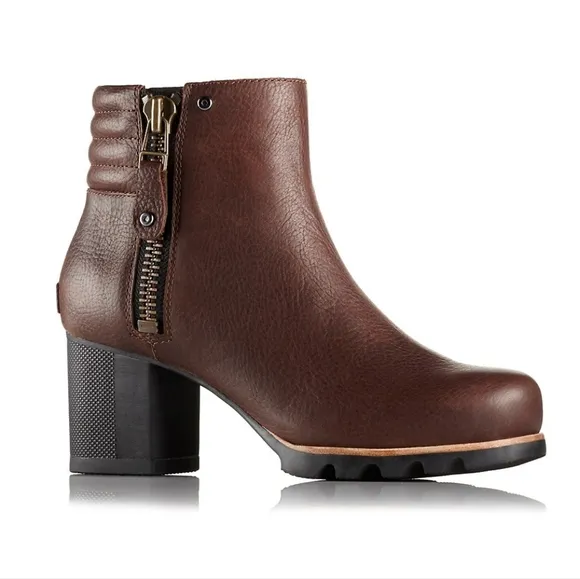 Sorel Danica Leather Booties in Tobacco - Like New