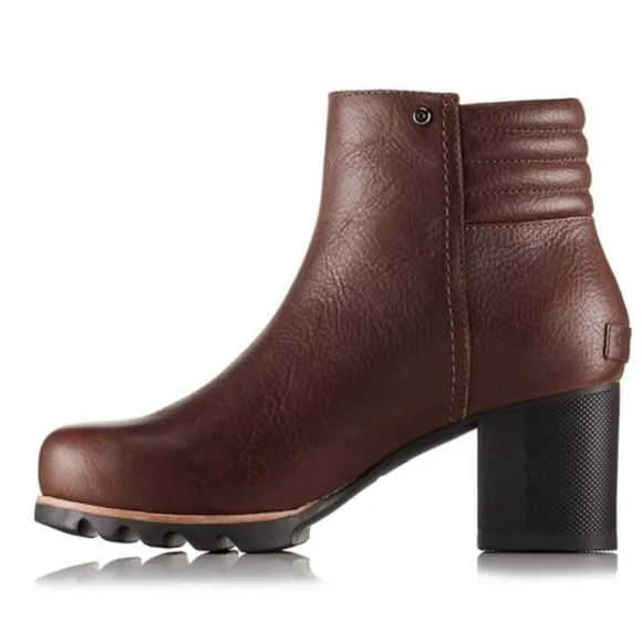 Sorel Danica Leather Booties in Tobacco - Like New