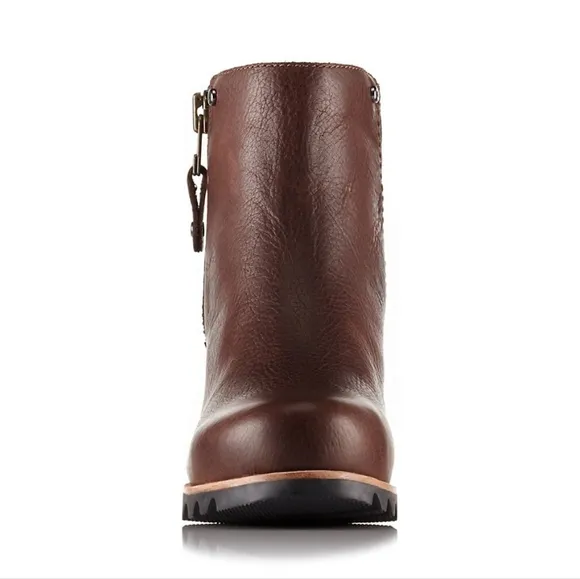Sorel Danica Leather Booties in Tobacco - Like New