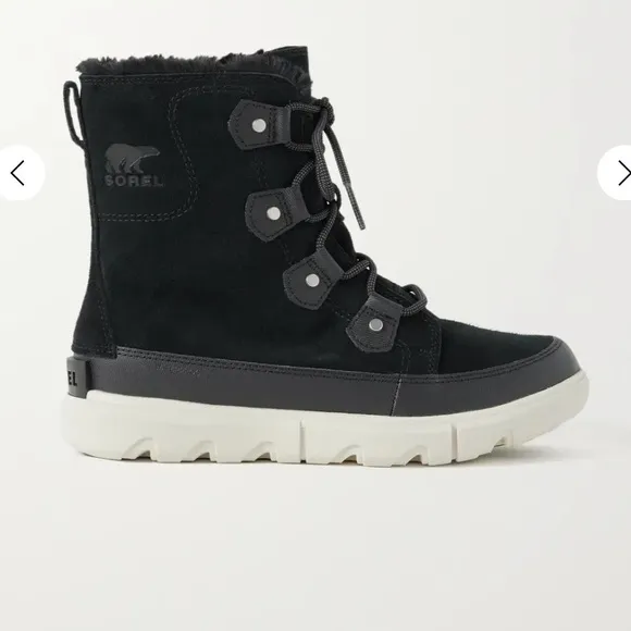 Sorel Explorer II Joan WP faux fur-trimmed suede ankle boots! NWT!