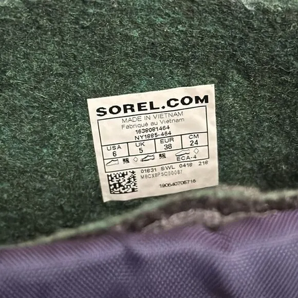 Sorel Flurry Snow Boots Youths Dark &amp; Light Blue Grill Heatwave Shoes size 6