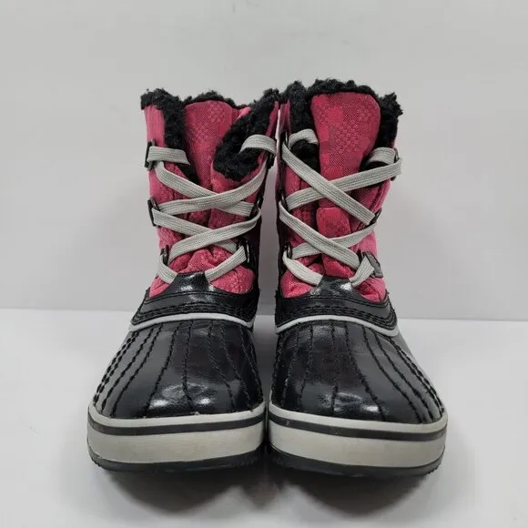 Sorel Girl's Pink Black Winter Snow Boots NY1821-641 US Size 2