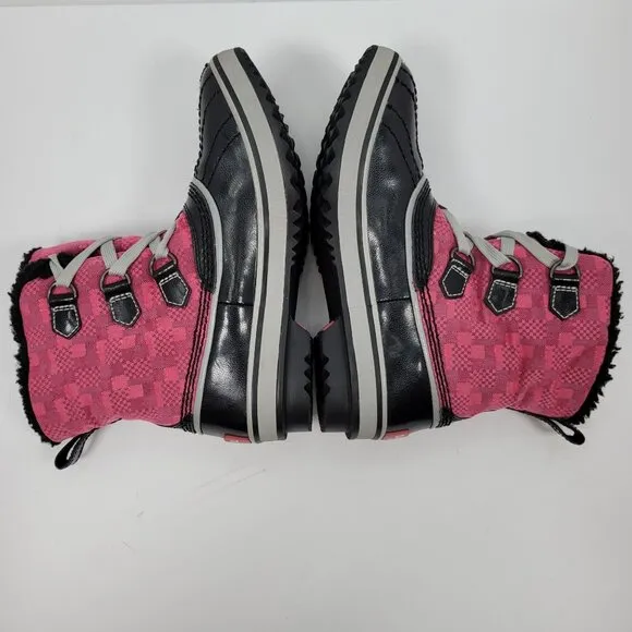 Sorel Girl's Pink Black Winter Snow Boots NY1821-641 US Size 2