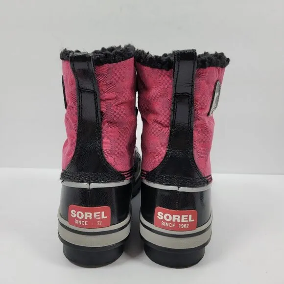 Sorel Girl's Pink Black Winter Snow Boots NY1821-641 US Size 2