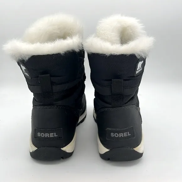 Sorel -‎ Girls youth Whitney Short lace snow boots faux fur trim winter bootie 7