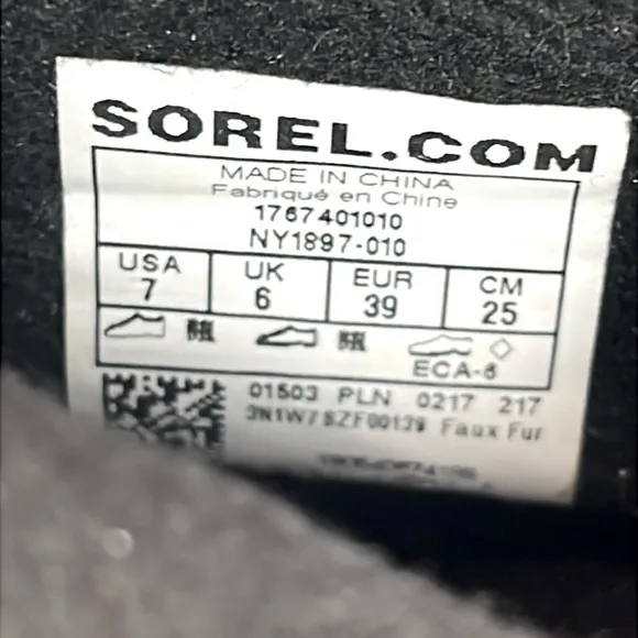 Sorel -‎ Girls youth Whitney Short lace snow boots faux fur trim winter bootie 7