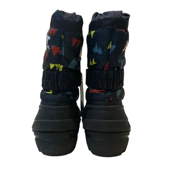 SOREL Infant Flurry Print Winter Fur-Lined Boots Blue w/diff colors Unisex Sz 8