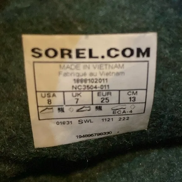 SOREL Infant Flurry Print Winter Fur-Lined Boots Blue w/diff colors Unisex Sz 8