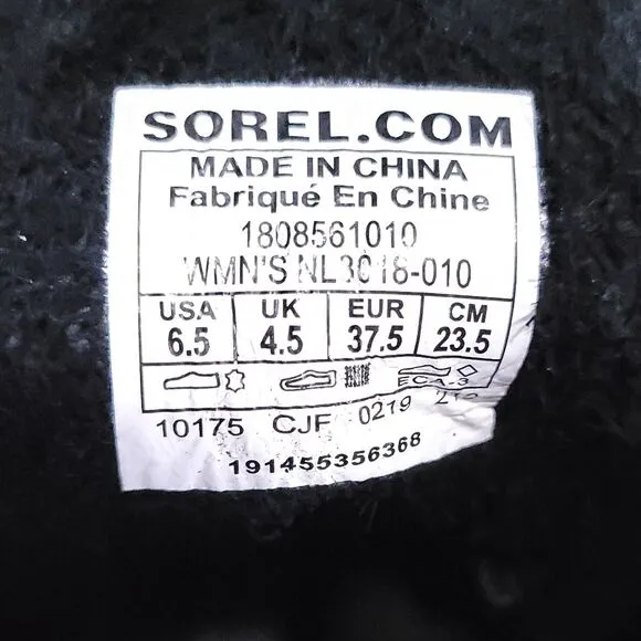 Sorel Joan of Arc II Wedge Boots Black Womens 6.5