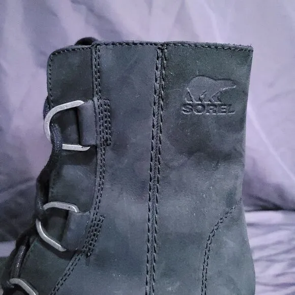 Sorel Joan of Arc II Wedge Boots Black Womens 6.5