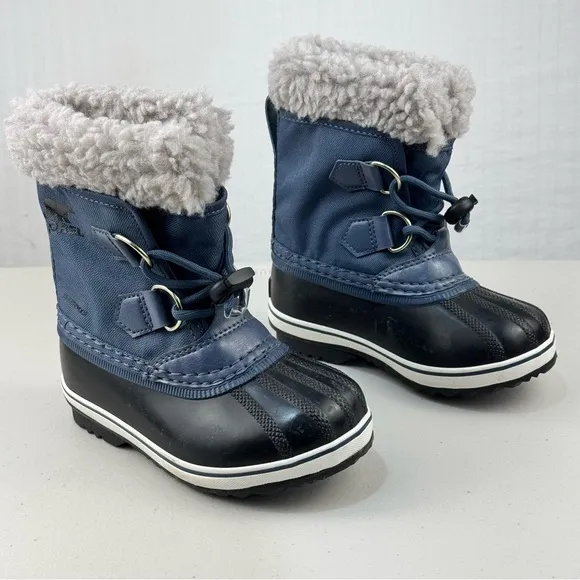 Sorel Kids' Blue/Black Yoot Pac Nylon Winter Snow Boots Waterproof Size 9 EUR 26
