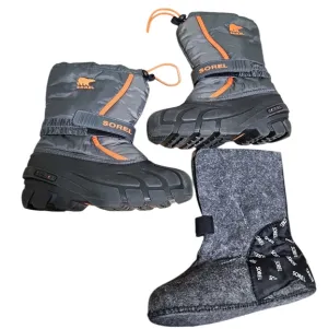 Sorel Kids' Gray and Orange Winter Boots