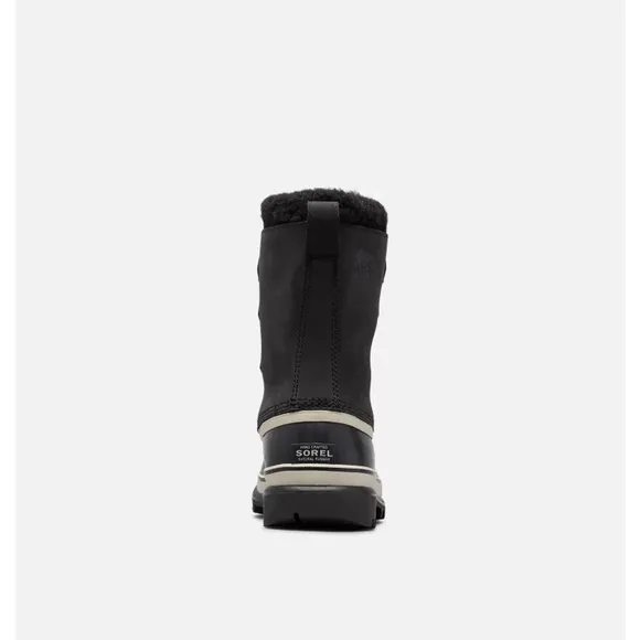 SOREL MEN'S CARIBOU BLACK WHITE MID-CALF BOOTS WATERPROOF NUBUCK LEATHER SIZE 9