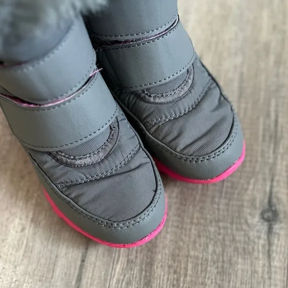 SOREL Pink and Gray Whitney Winter Snow Boots Size 10