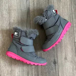 SOREL Pink and Gray Whitney Winter Snow Boots Size 10
