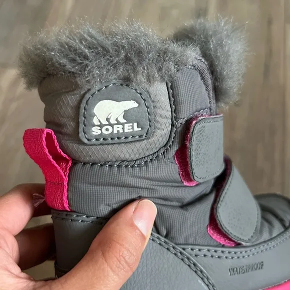 SOREL Pink and Gray Whitney Winter Snow Boots Size 10