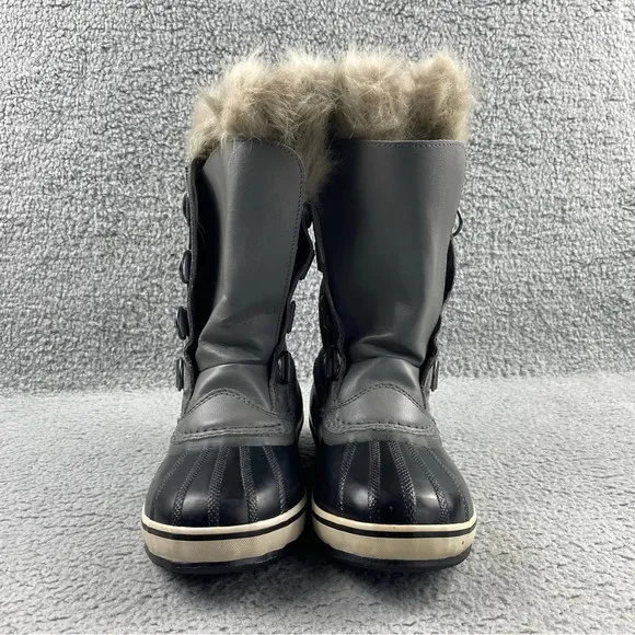 Sorel Snow Boots Girl's Joan Of Arctic Faux Fur-Cuff Suede Youth Size 5Y No Lace