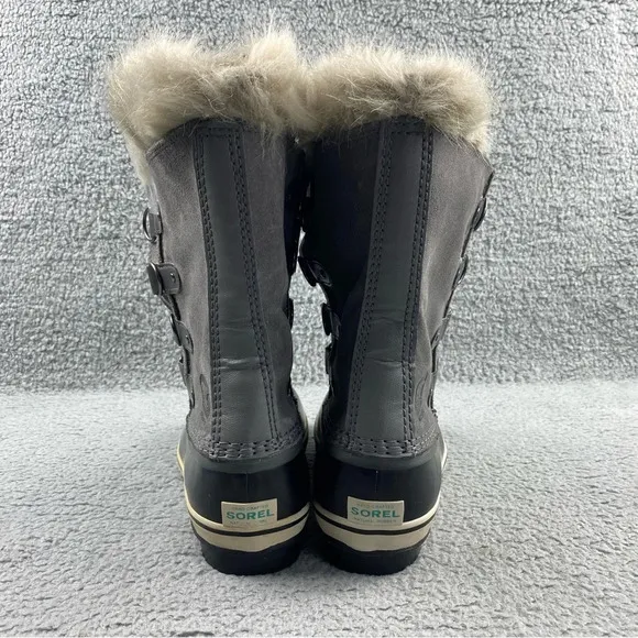 Sorel Snow Boots Girl's Joan Of Arctic Faux Fur-Cuff Suede Youth Size 5Y No Lace