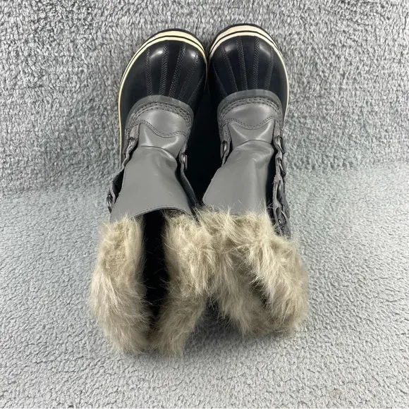 Sorel Snow Boots Girl's Joan Of Arctic Faux Fur-Cuff Suede Youth Size 5Y No Lace