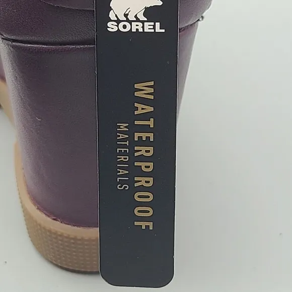 SOREL Women boots Uptown Chelsea Lug Sole Wine Leather US Size 7.5 38.5 new