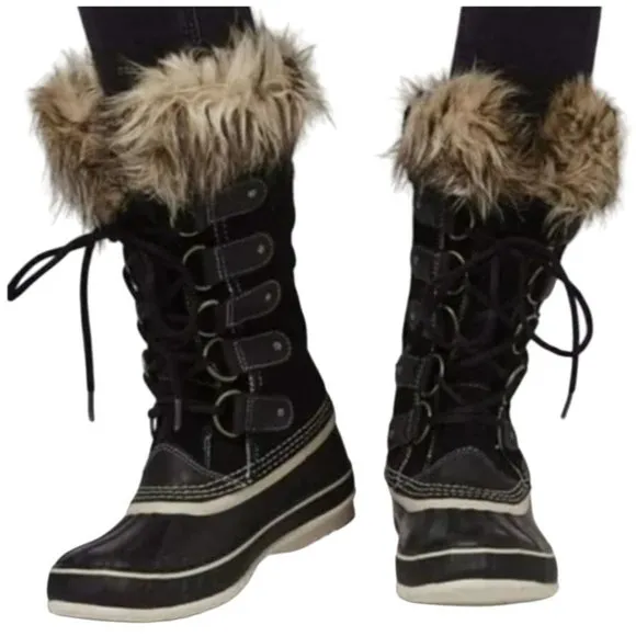 Sorel Women's 7 Joan Of Arctic Waterproof Snow Boots Shoes Black -25F