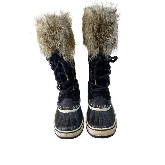 Sorel Women's 7 Joan Of Arctic Waterproof Snow Boots Shoes Black -25F
