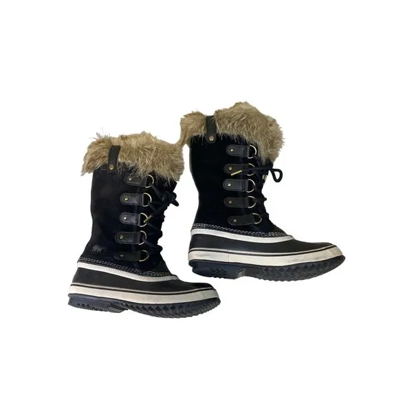 Sorel Women's 7 Joan Of Arctic Waterproof Snow Boots Shoes Black -25F