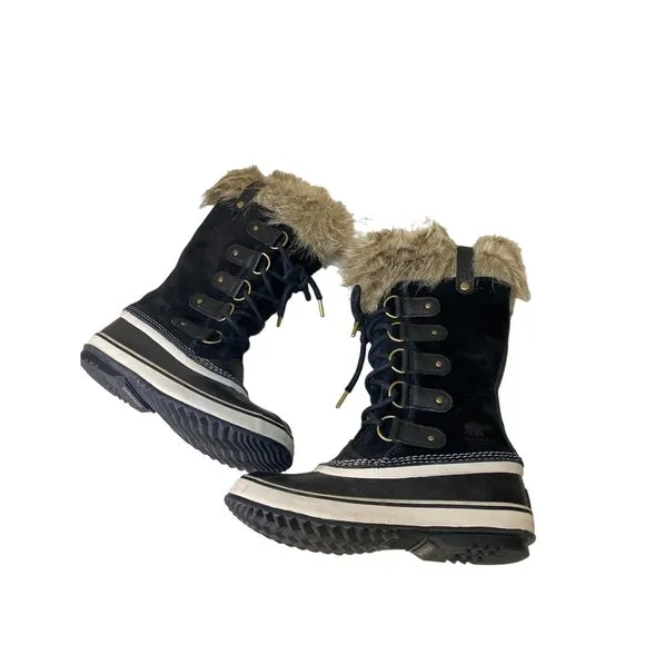 Sorel Women's 7 Joan Of Arctic Waterproof Snow Boots Shoes Black -25F