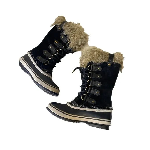 Sorel Women's 7 Joan Of Arctic Waterproof Snow Boots Shoes Black -25F