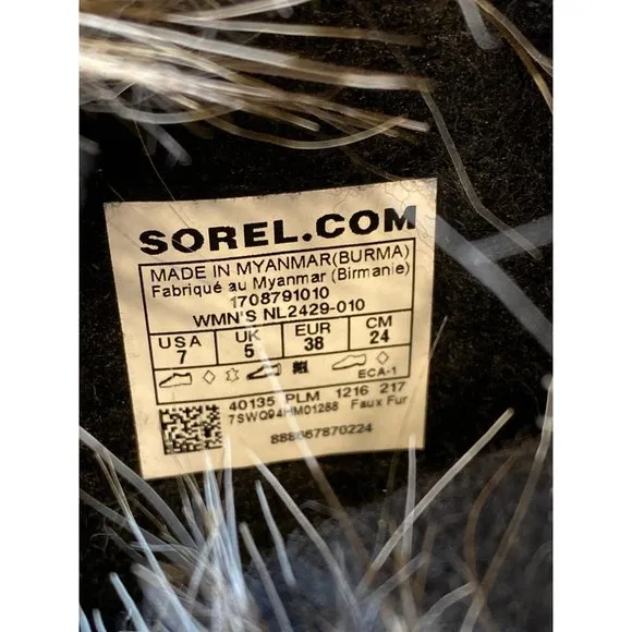 Sorel Women's 7 Joan Of Arctic Waterproof Snow Boots Shoes Black -25F