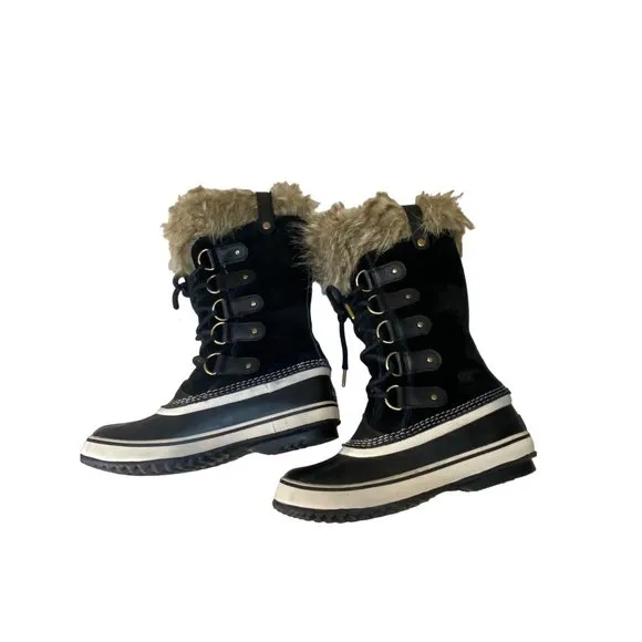 Sorel Women's 7 Joan Of Arctic Waterproof Snow Boots Shoes Black -25F