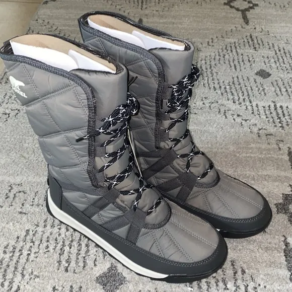 Sorel Women's 8.5 Quarry Dark Grey Gray Whitney II Lace Cold Weather Boots