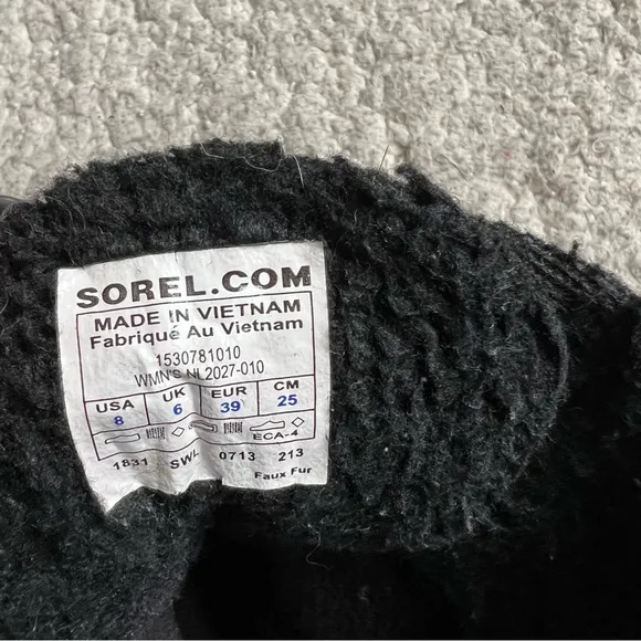 Sorel: Women's Black Glitter &quot;Tivoli&quot; Waterproof Lace Up Winter Boots Size 8
