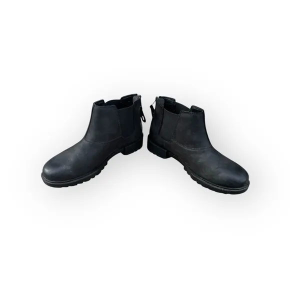 SOREL Women's Emelie II Chelsea Leather Heel Zip Ankle Boot Black Size 7.5