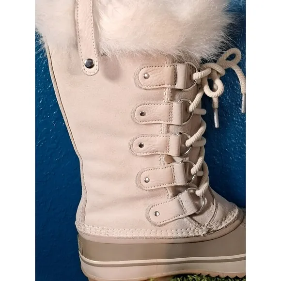 Sorel Women's Joan of Arctic Cold-Weather Faux Fur Boots Fawn Size US 8 EU 39
