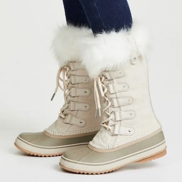 Sorel Women's Joan of Arctic Cold-Weather Faux Fur Boots Fawn Size US 8 EU 39