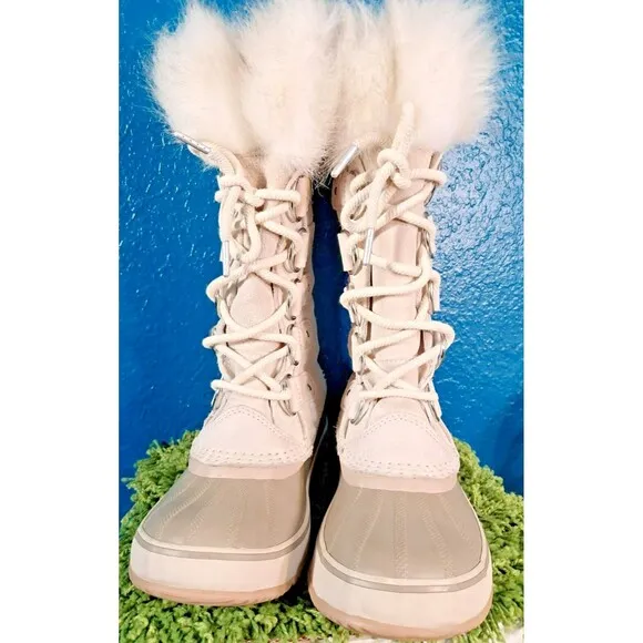 Sorel Women's Joan of Arctic Cold-Weather Faux Fur Boots Fawn Size US 8 EU 39